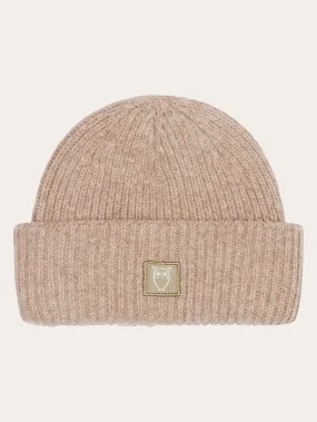 Low wool rib beanie - Kelp melange