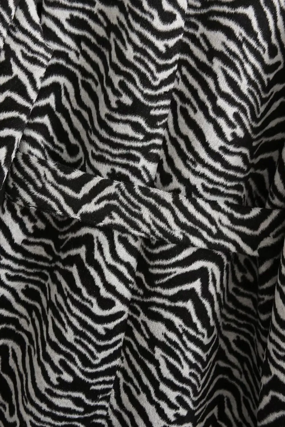 ' Jason' Zebra Print Mid-Length Wool Coat