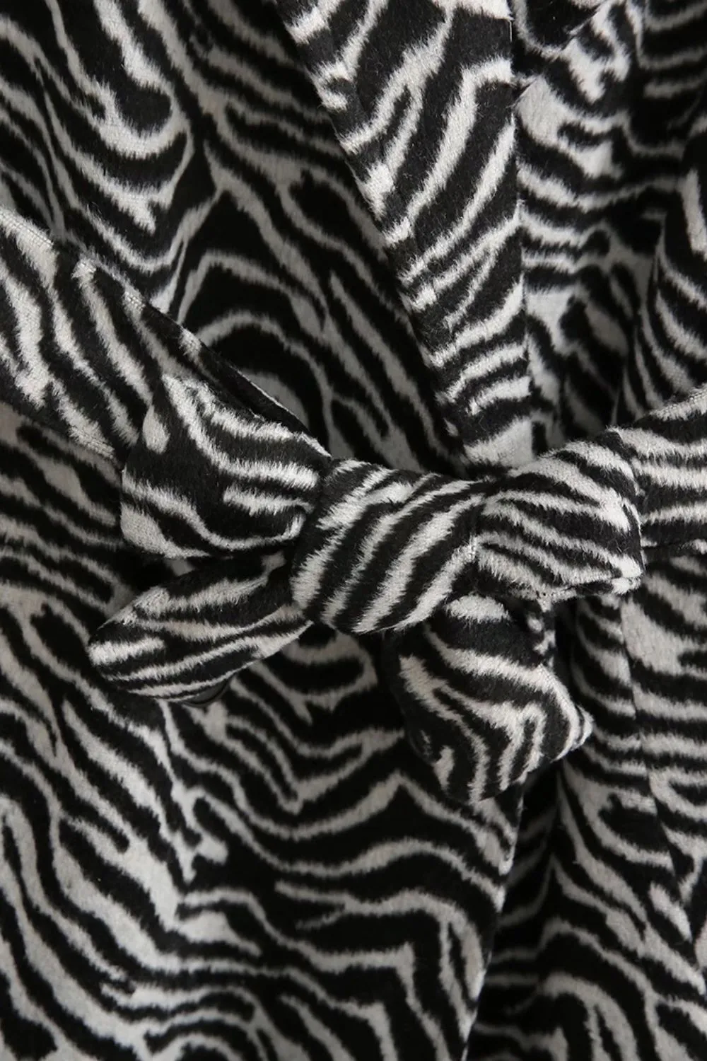 ' Jason' Zebra Print Mid-Length Wool Coat