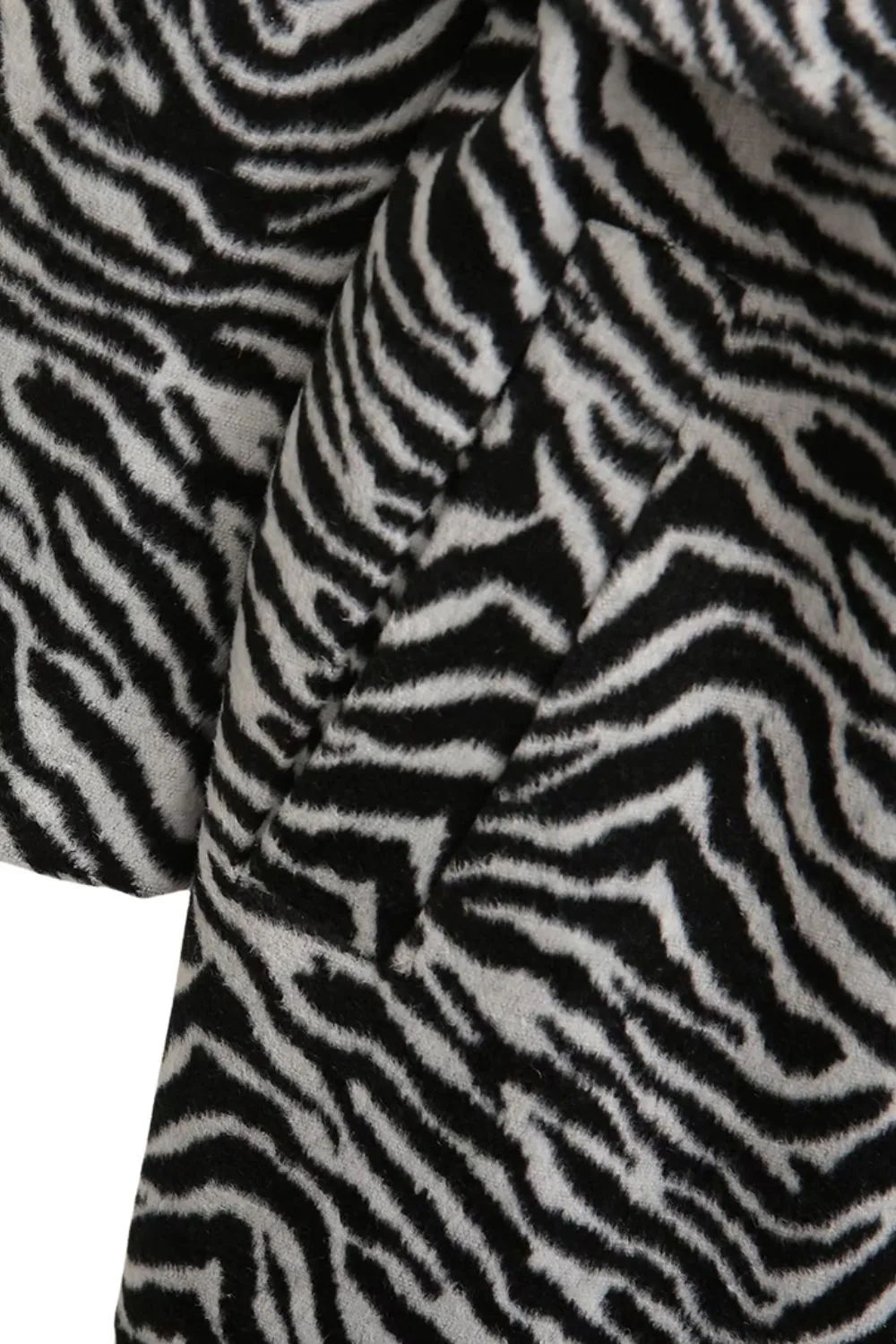 ' Jason' Zebra Print Mid-Length Wool Coat