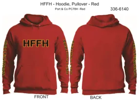 336-6140 Hoodie, Long Sleeve, HFFH (Red, HF sleeves, pullover)