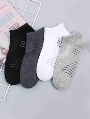 4pairs Men Striped Ankle Socks