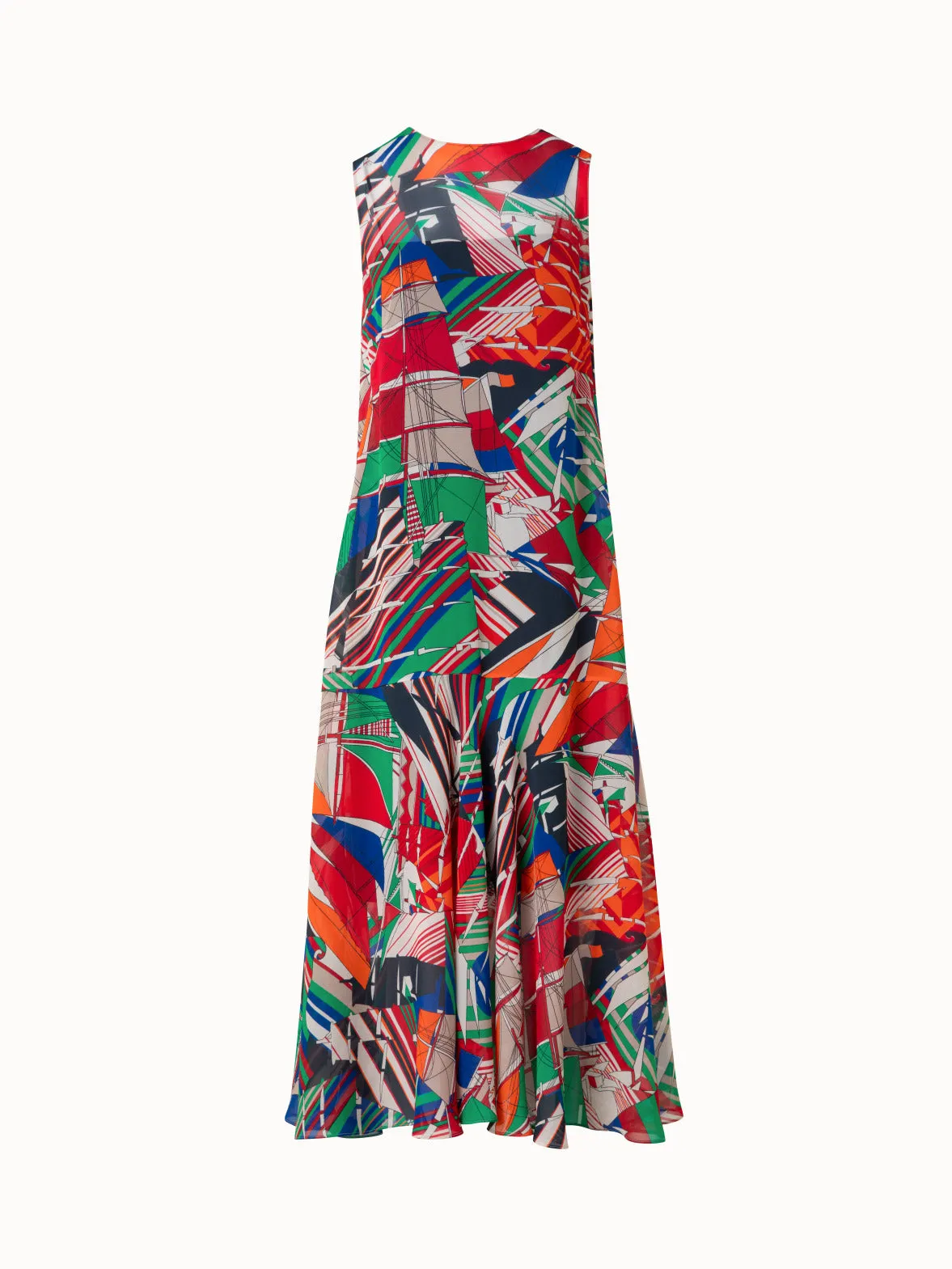 A-Line Midi Dress with Sea Clipper Print