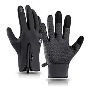 A045 Cycling Gloves Touch Screen Windproof Waterproof Sport Keep Warm Gloves, Size: XL(Gray)