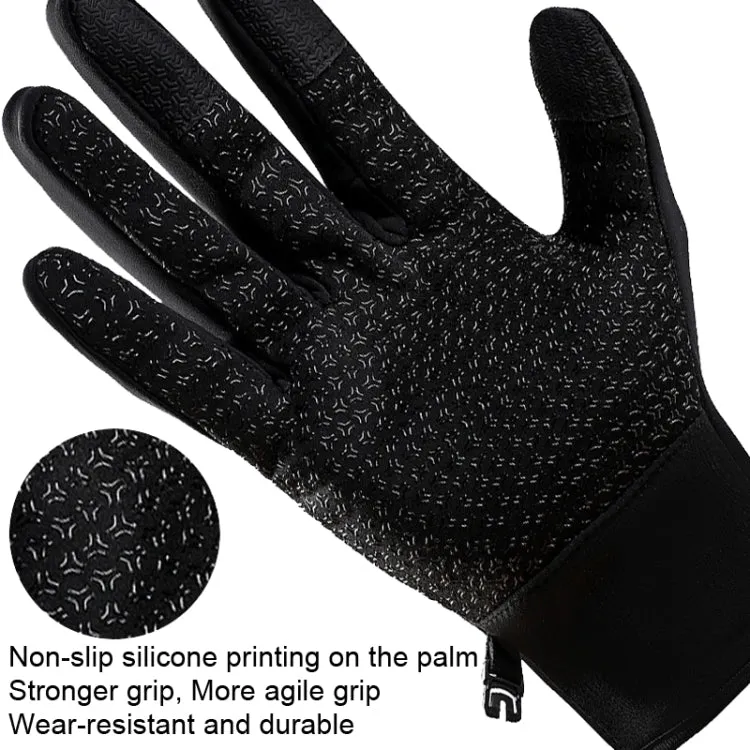 A045 Cycling Gloves Touch Screen Windproof Waterproof Sport Keep Warm Gloves, Size: XL(Gray)