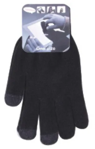 adult magic stretch texting gloves - black Case of 240