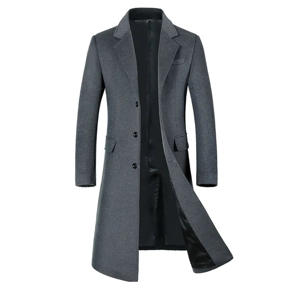 Advbridge A Long Jacket Below The Knee,Men&#39;s Overcoat,Wool Content 51%,Men Coats,Wool Coat Men,Long Coat Men,men Coats, coats for men