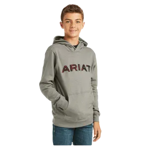 Ariat Youth Basic Charcoal Raised Logo Hoodie Sweatshirt