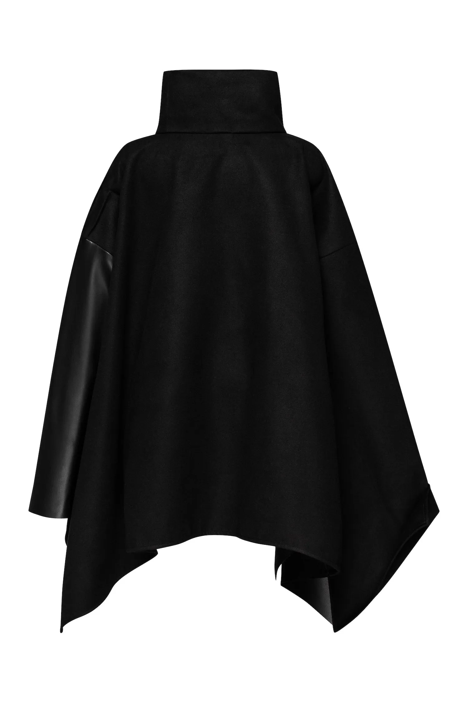 Asymmetric zipped poncho