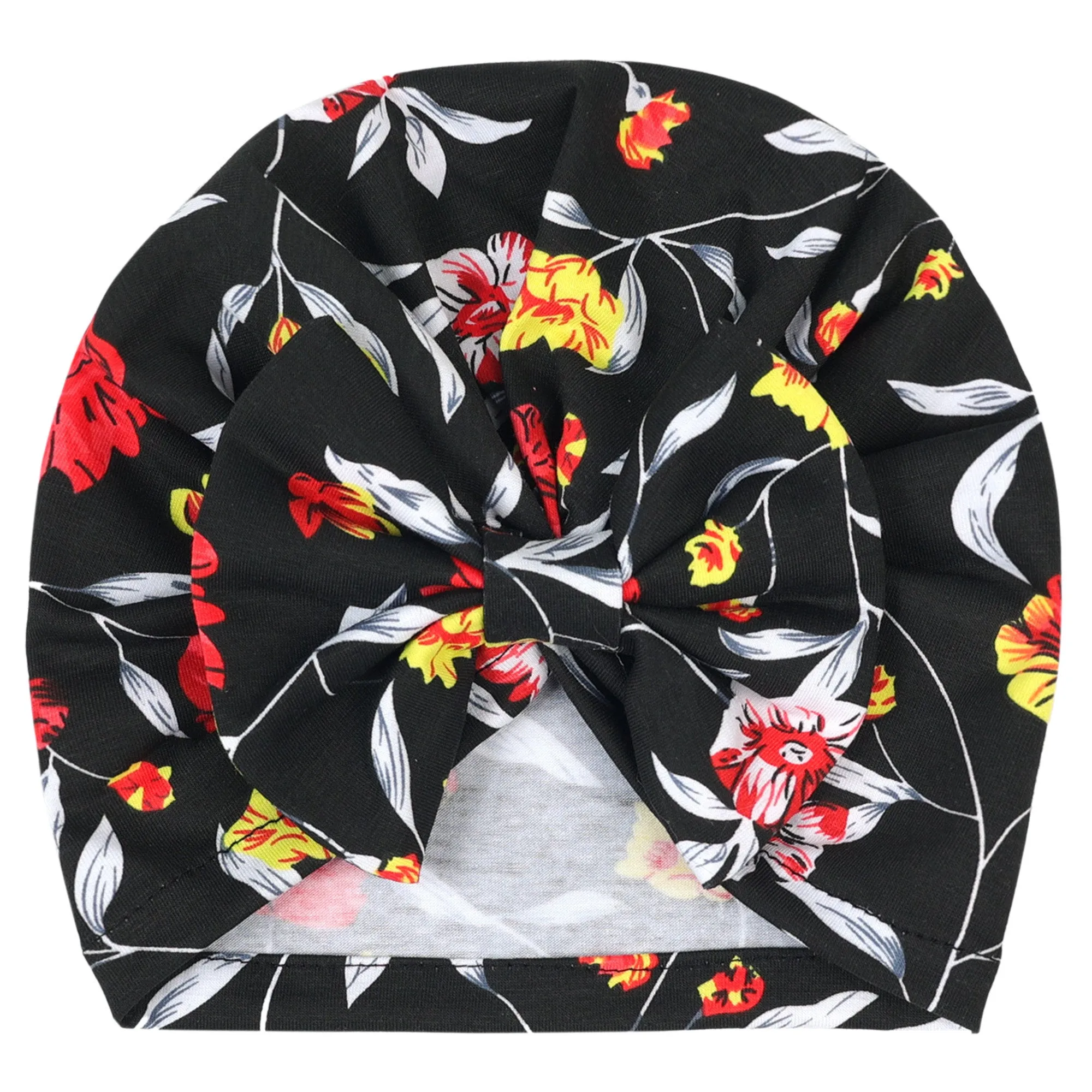 Babymoon Beanie Floral Bow Baby Boy's & Girl's Cap Kids | Toddler Infant Hat | Black