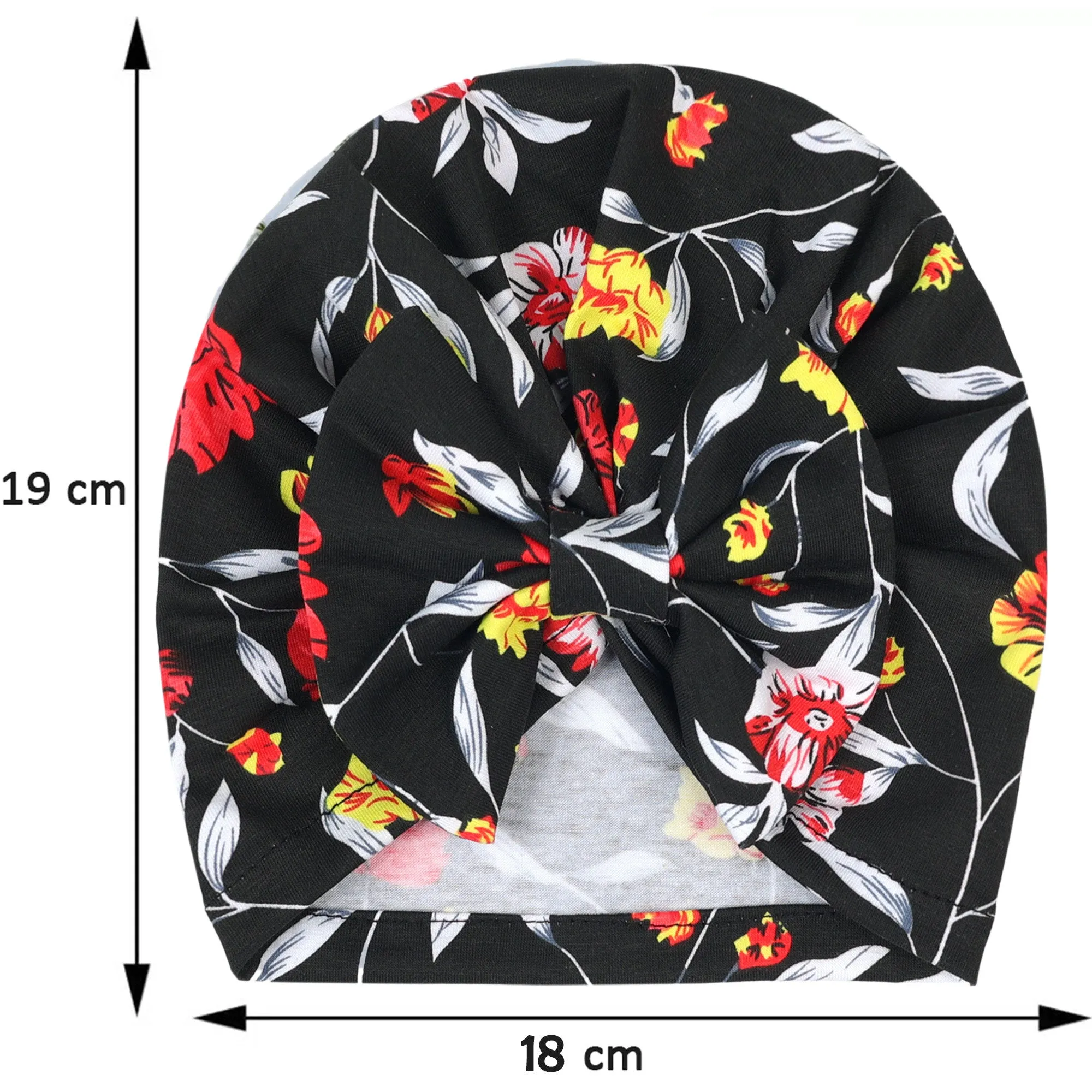 Babymoon Beanie Floral Bow Baby Boy's & Girl's Cap Kids | Toddler Infant Hat | Black