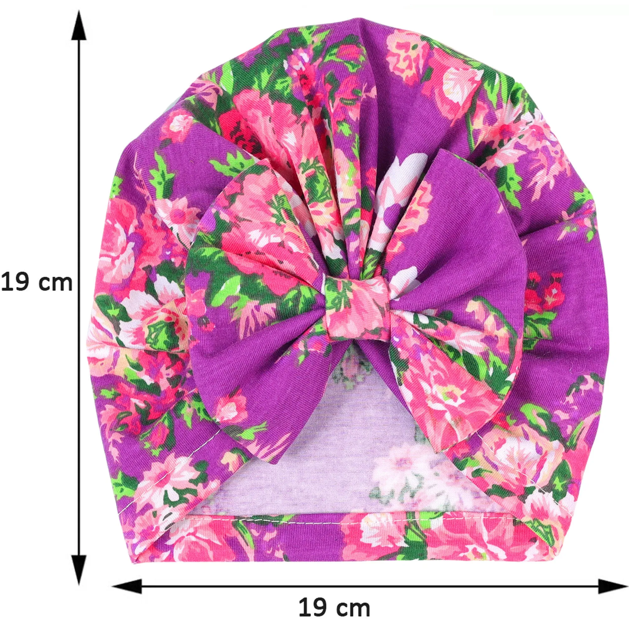 Babymoon Beanie Floral Bow Baby Boy's & Girl's Cap Kids | Toddler Infant Hat | Purple