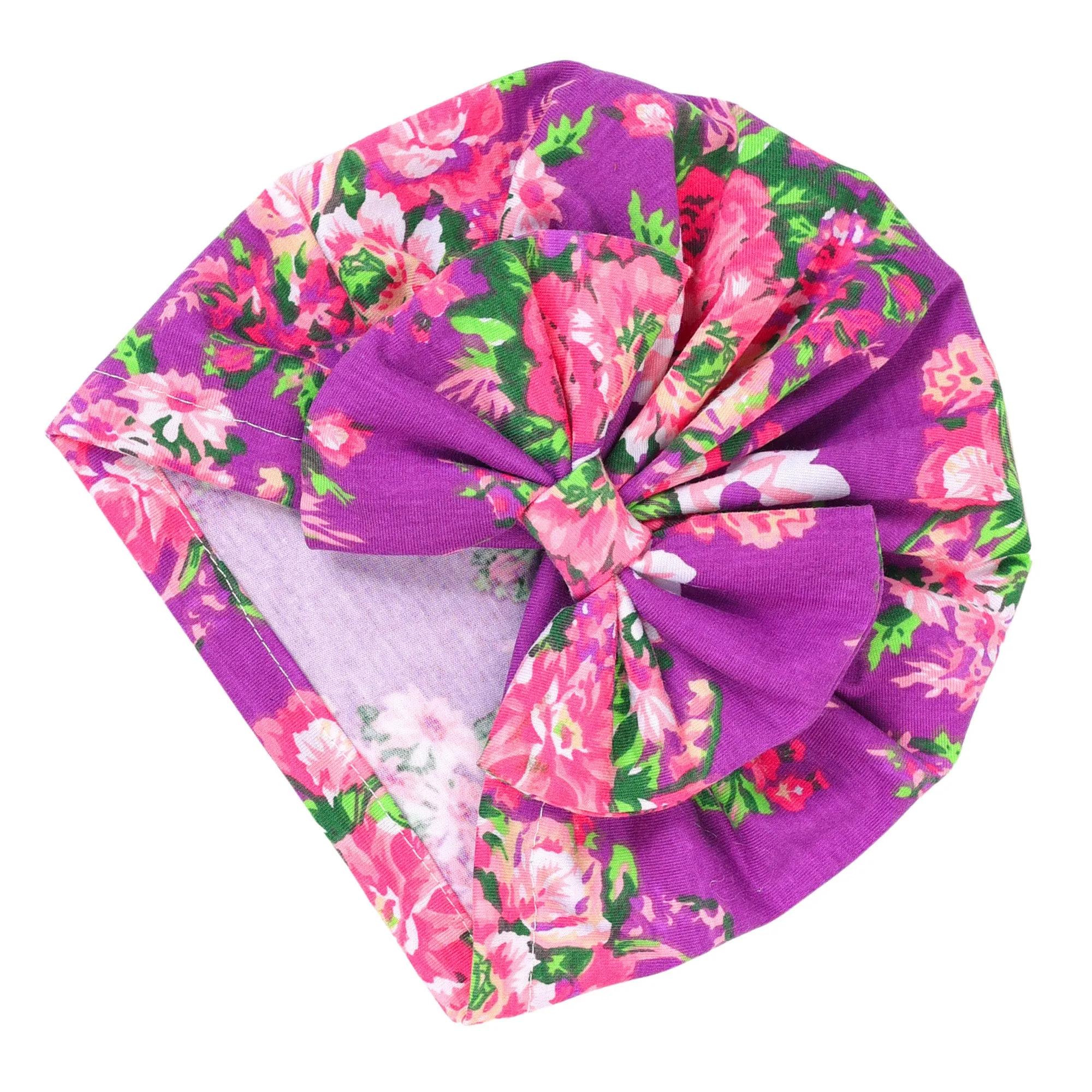 Babymoon Beanie Floral Bow Baby Boy's & Girl's Cap Kids | Toddler Infant Hat | Purple