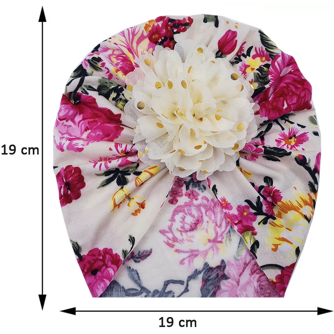 Babymoon Beanie Floral Turban Knot Kids Cap| Pink