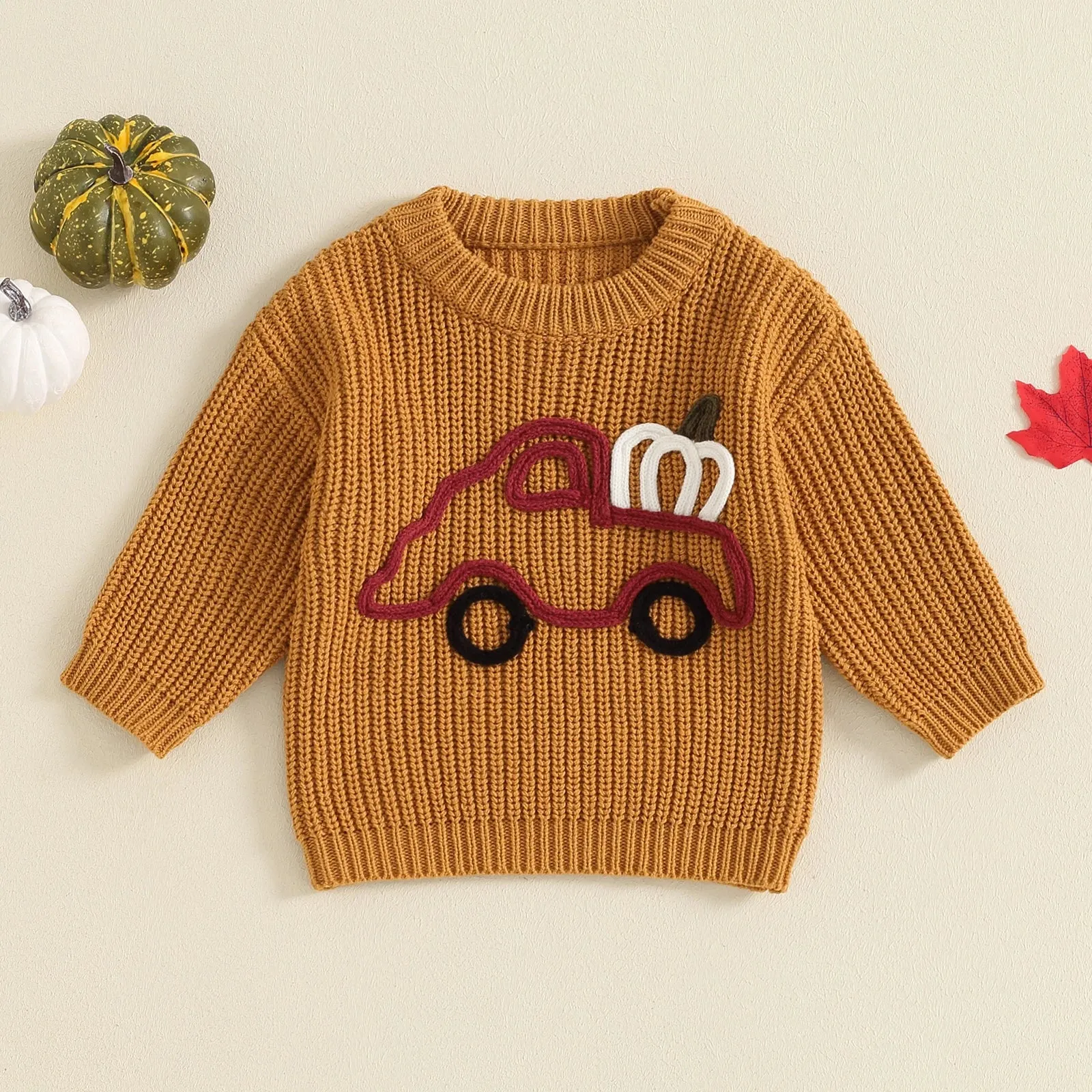 Baby/Toddler Autumn Fall Sweater Pumpkin Car Boys Girls