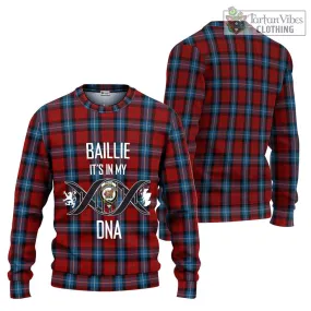 Baillie of Polkemmet Red Tartan Ugly Sweater with Family Crest DNA In Me Style