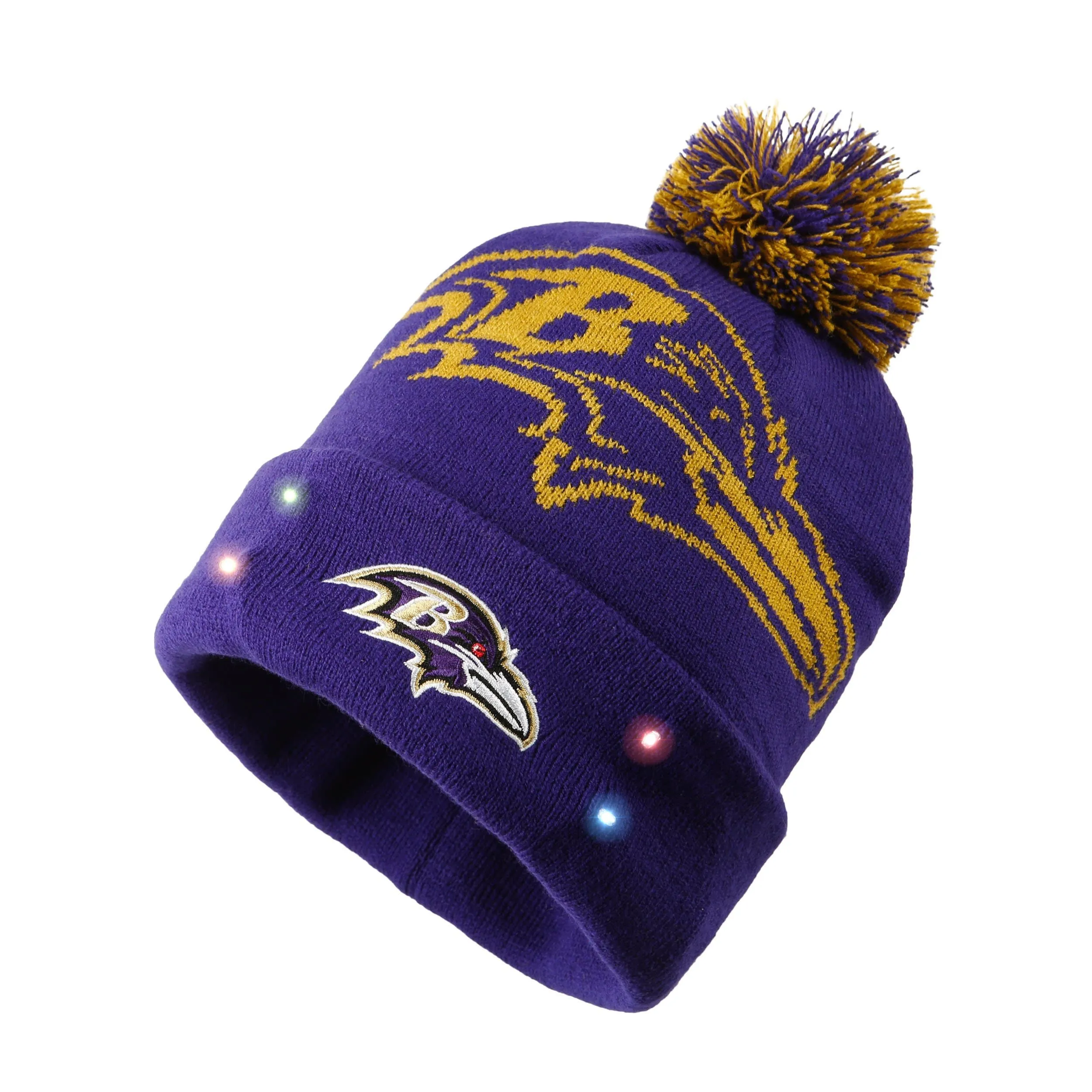 Baltimore Ravens NFL Cropped Logo Light Up Knit Beanie