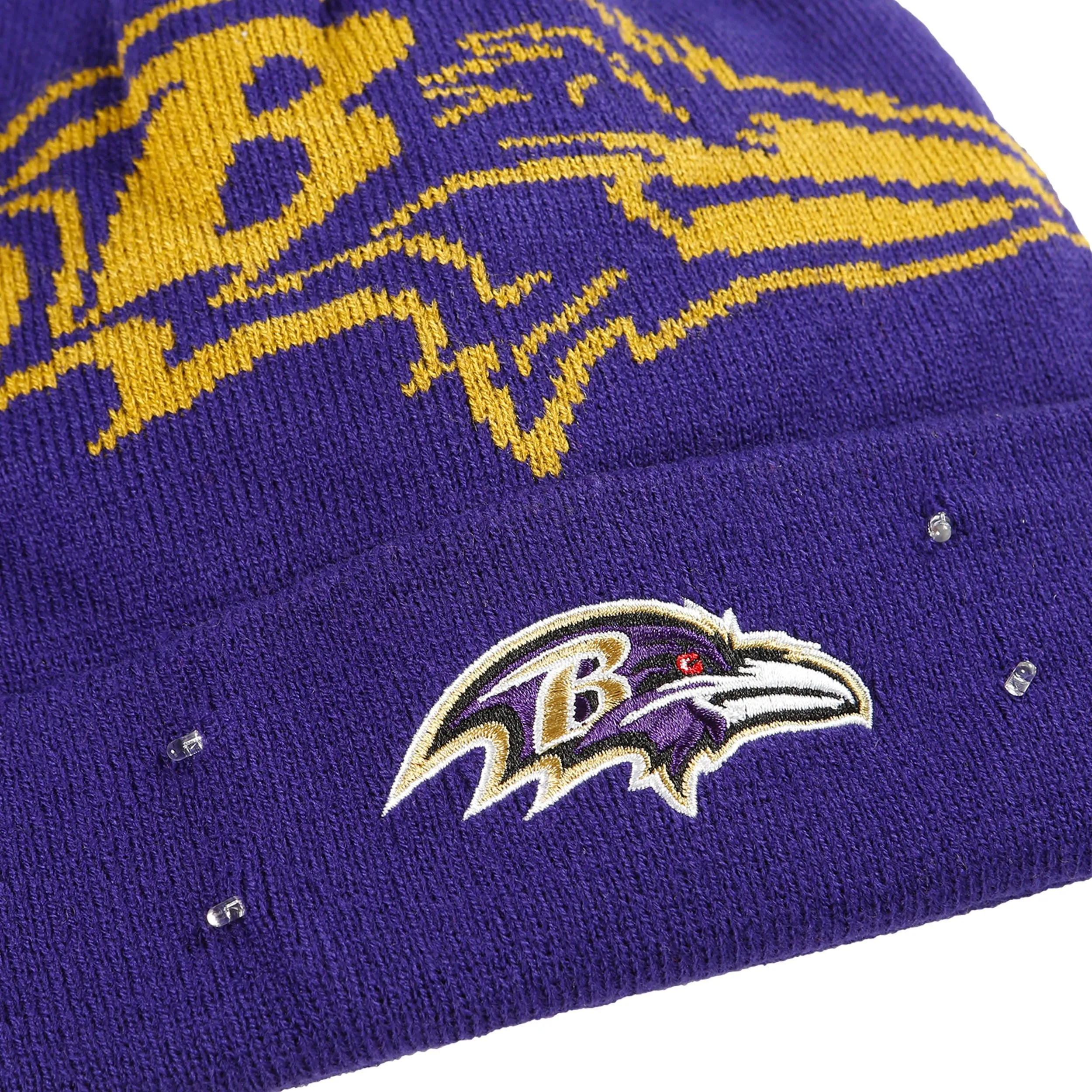 Baltimore Ravens NFL Cropped Logo Light Up Knit Beanie