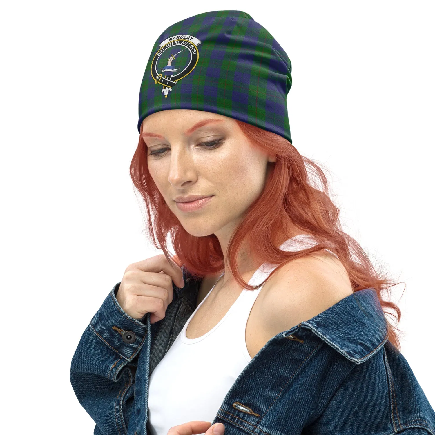 Barclay Tartan Beanies Hat with Family Crest