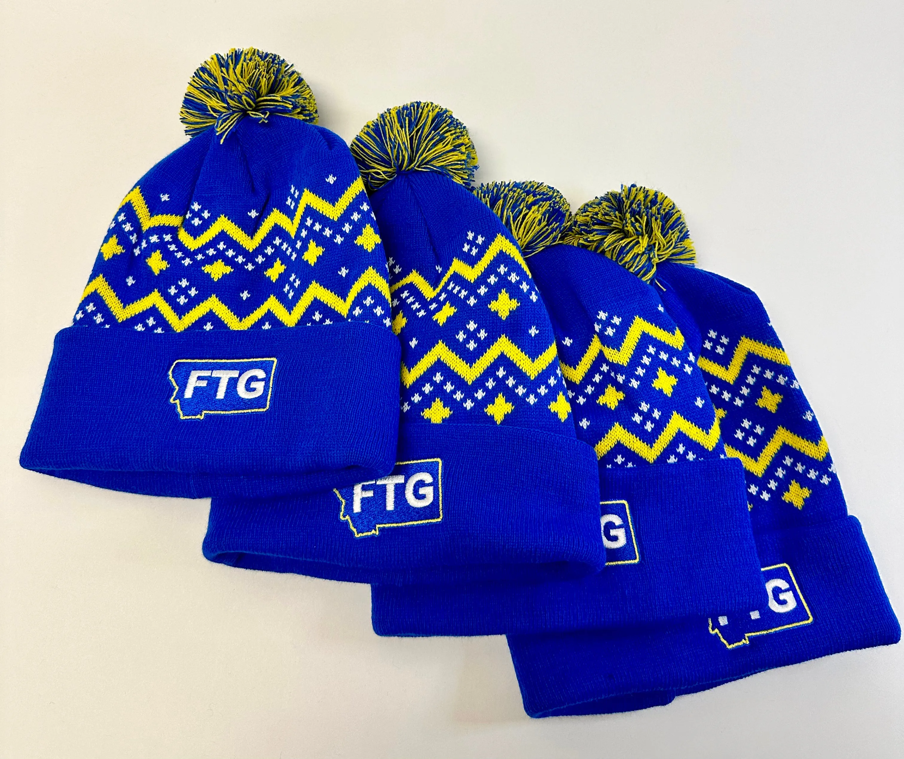 Big Sky Champs Blue FTG Pom Beanie