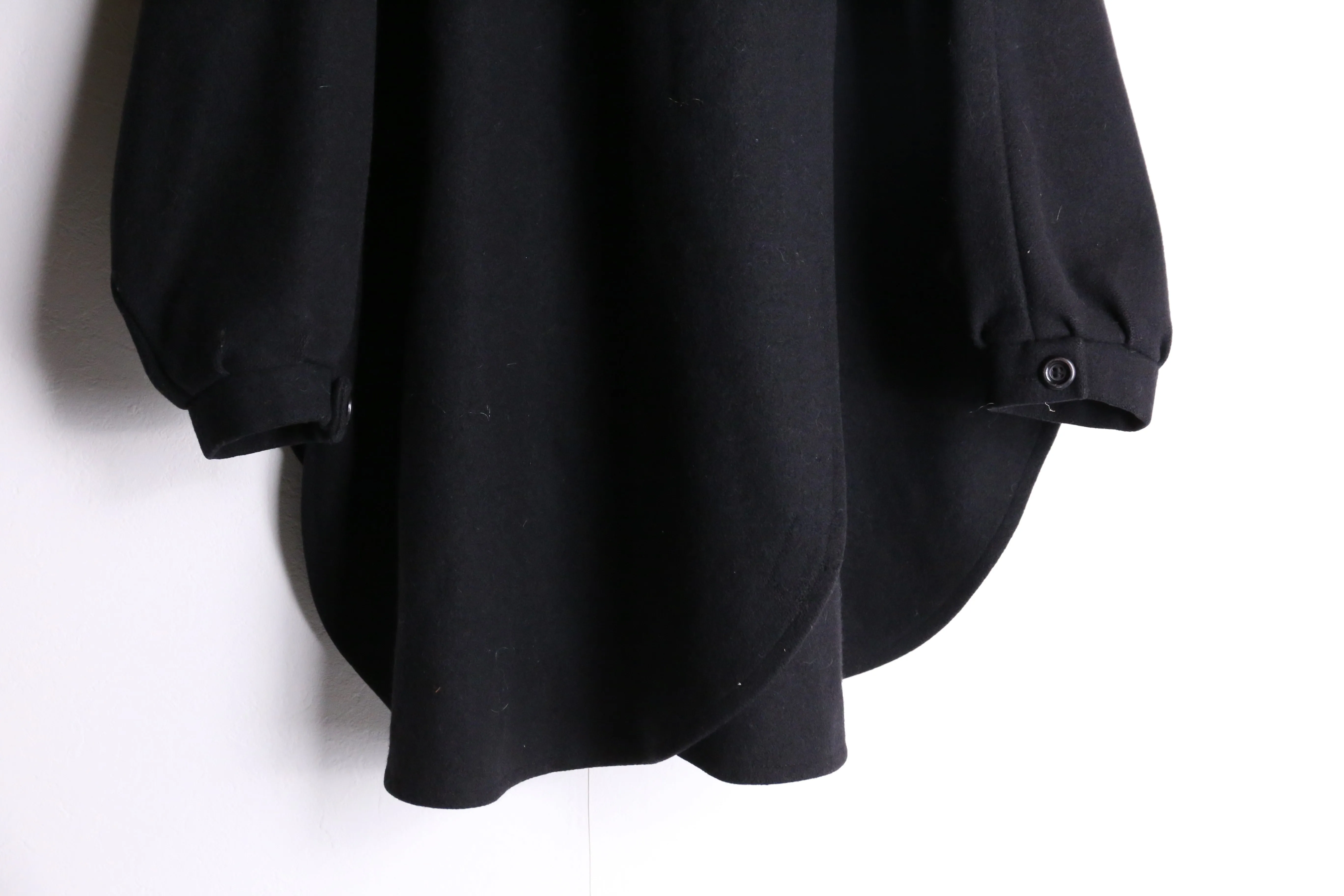 black color hooded poncho coat