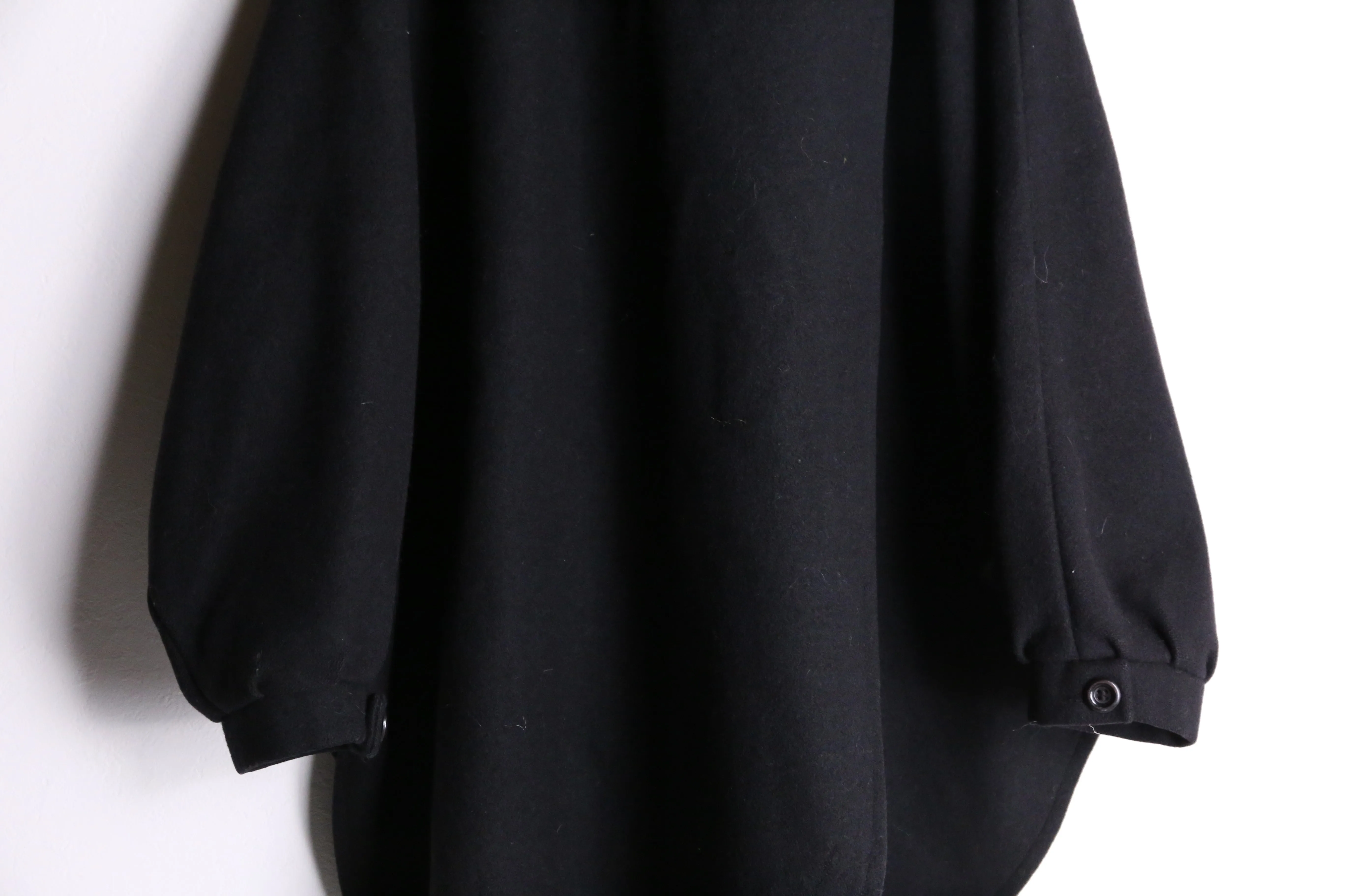 black color hooded poncho coat