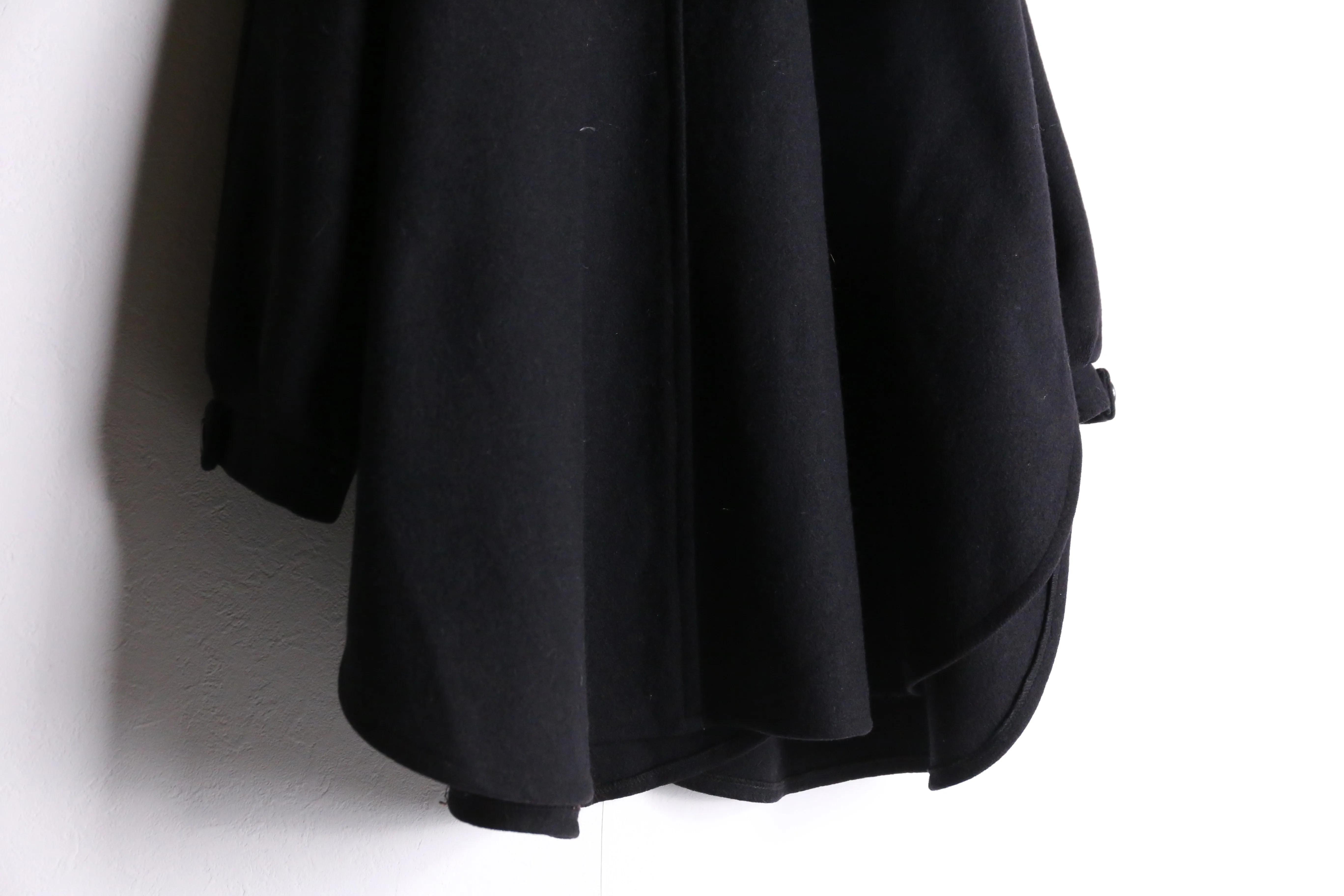 black color hooded poncho coat