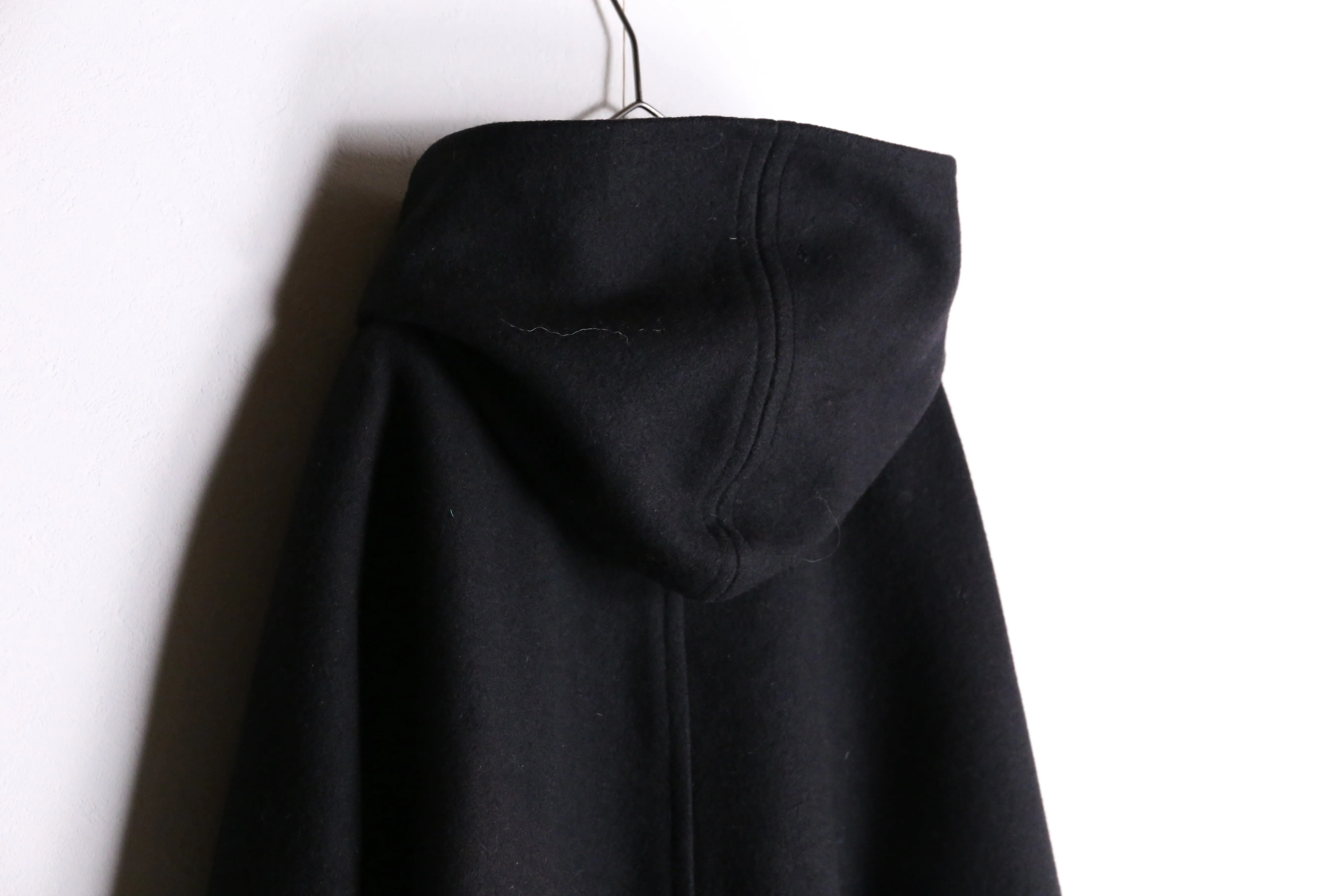 black color hooded poncho coat