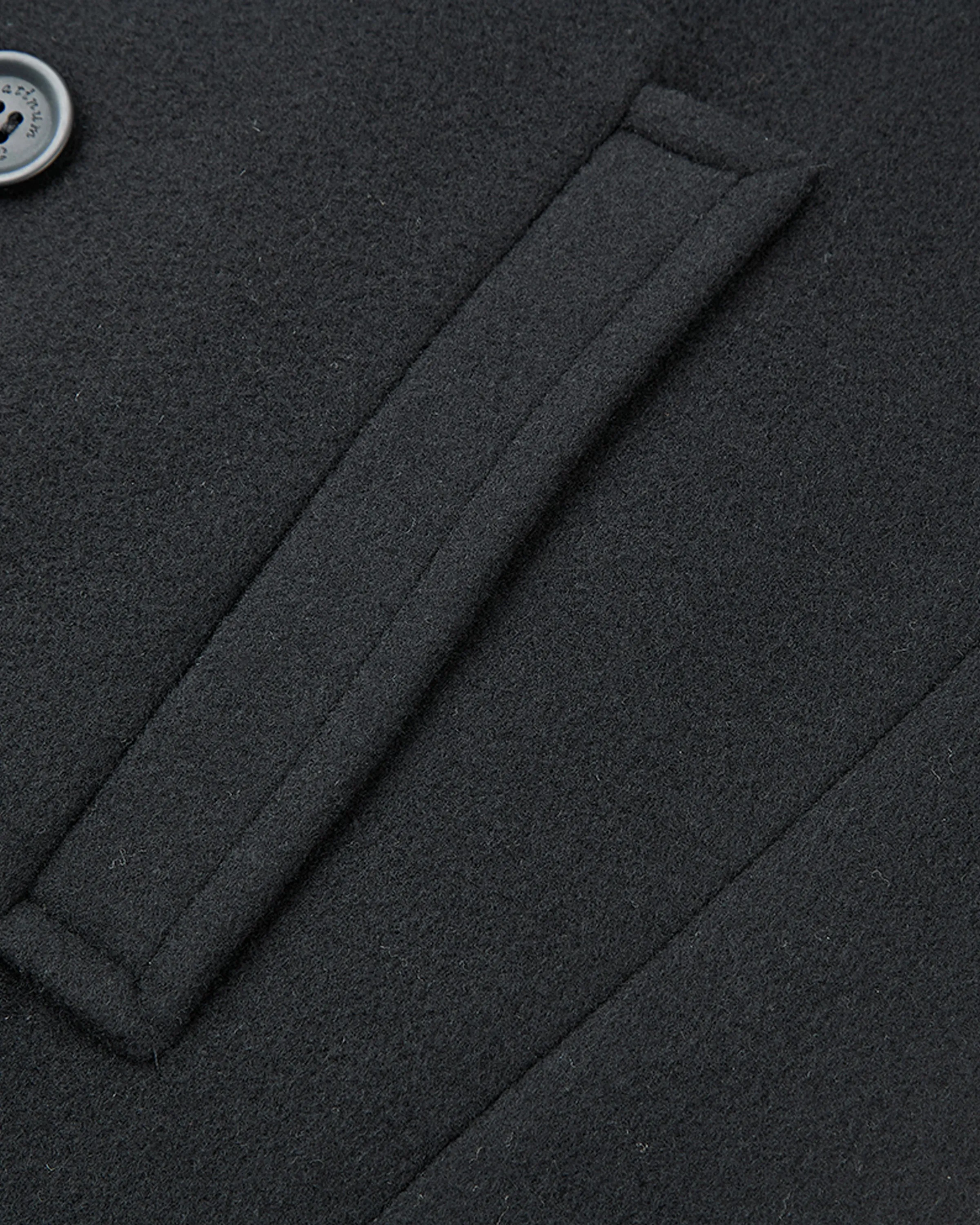 Black Double Breasted Wool Cashmere Long Overcoat