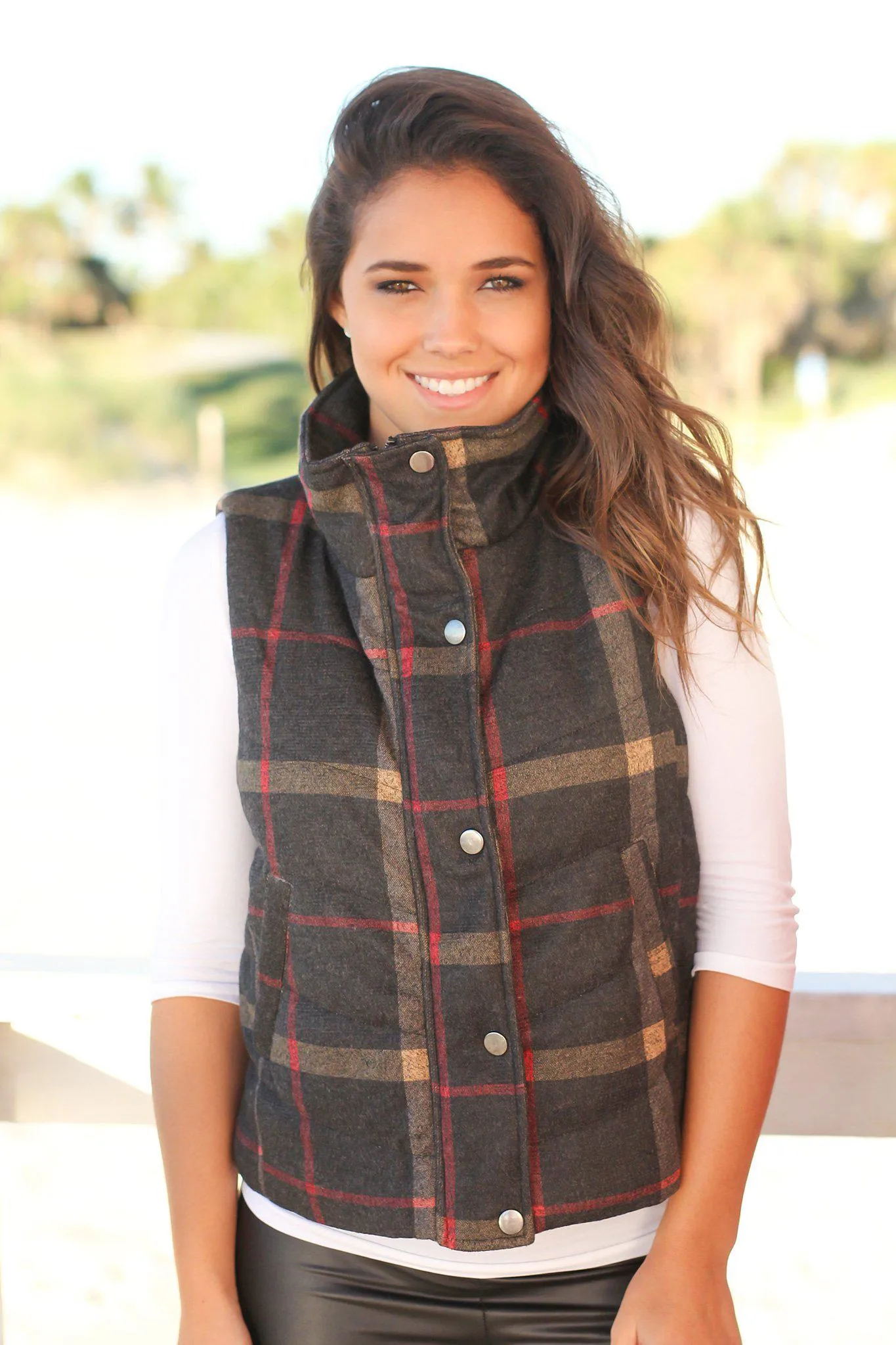 Black Plaid Vest