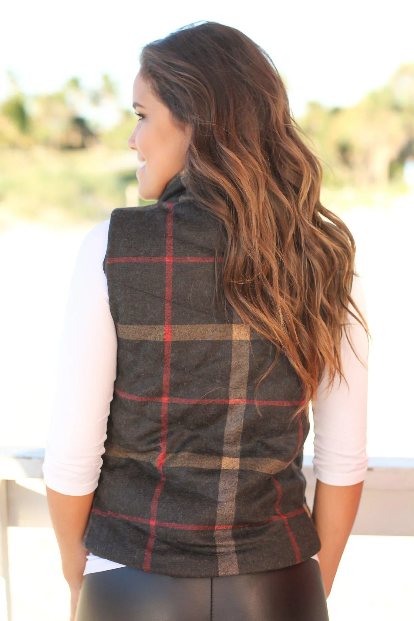 Black Plaid Vest