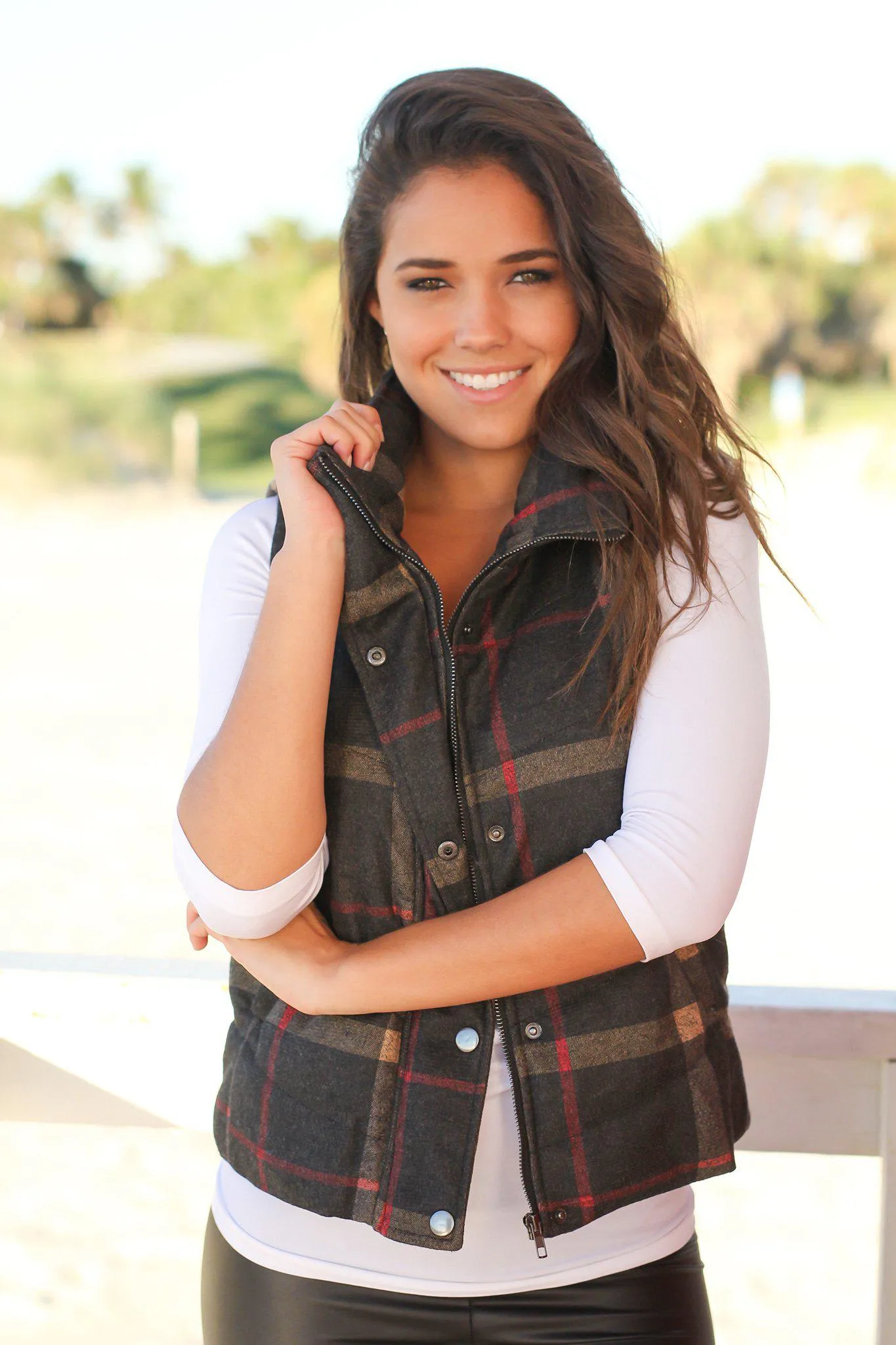 Black Plaid Vest