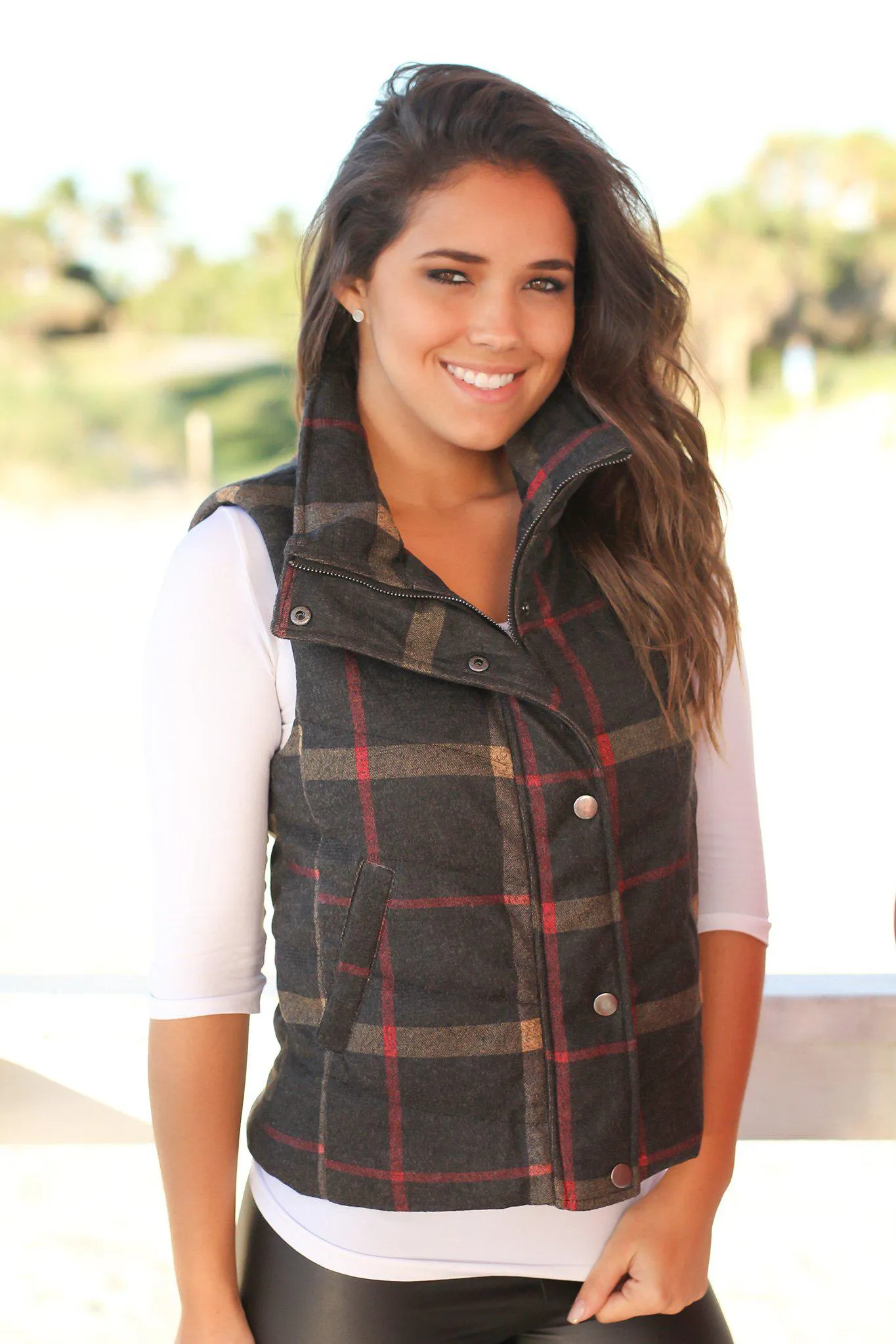 Black Plaid Vest