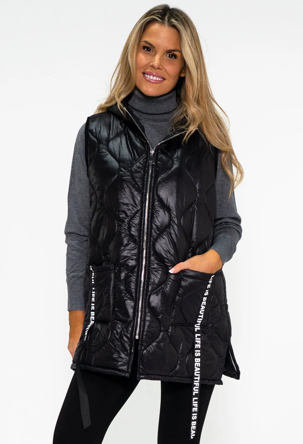 Black Quilted Gilet