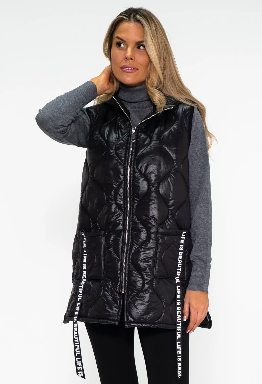 Black Quilted Gilet