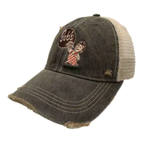 Bob's Big Boy Restaurant Retro Brand Mudwashed Distressed Mesh Snapback Hat Cap