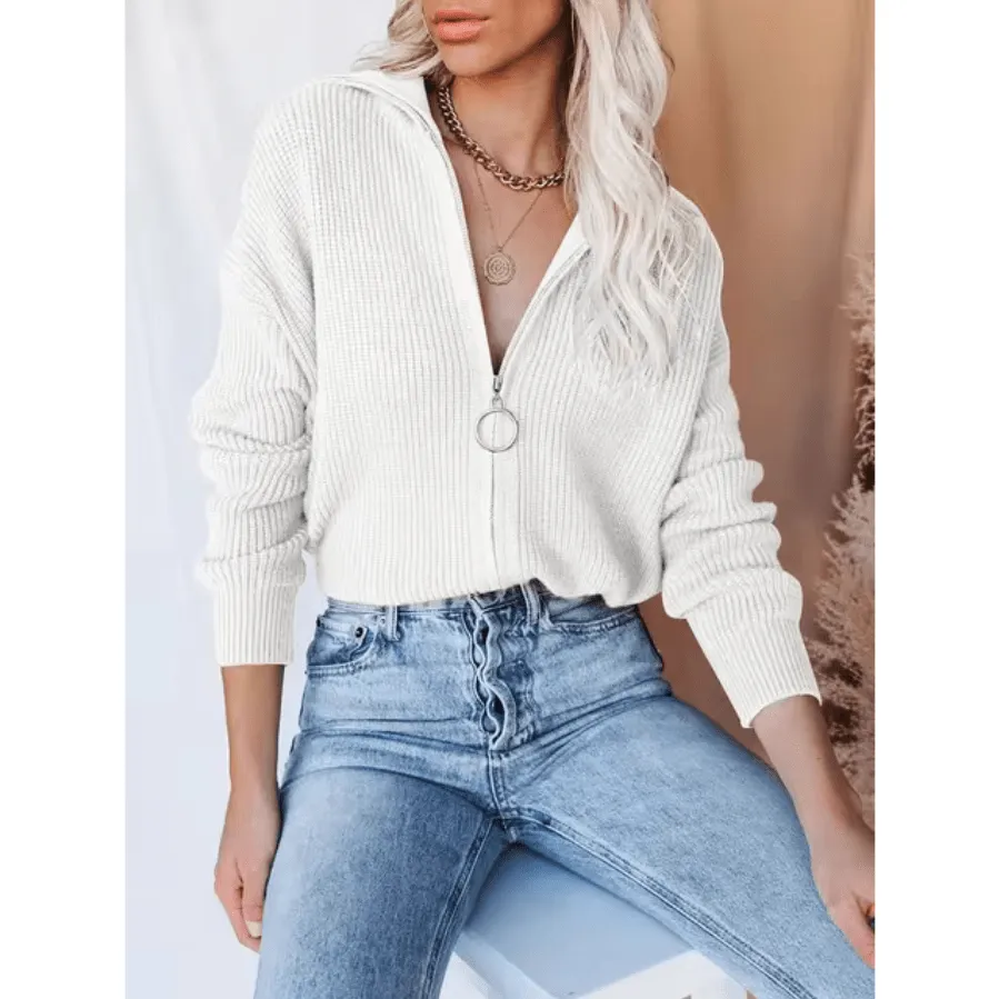 Boho Chic Zip-Up Sweater