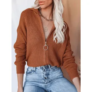 Boho Chic Zip-Up Sweater