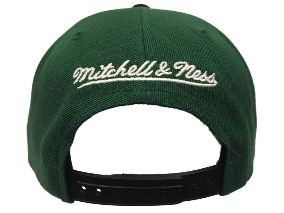 Boston Celtics Mitchell & Ness Green & Black XL Logo Snapback Flat Bill Hat Cap