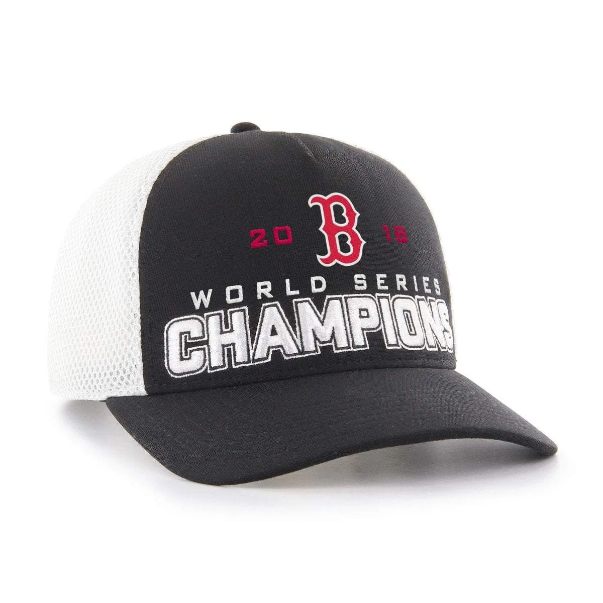 Boston Red Sox 2018 World Series Champions 47 Brand Black MVP Mesh Hat Cap