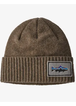 Brodeo Beanie in Fitzroy Trout Patch: Ash Tan by Patagonia