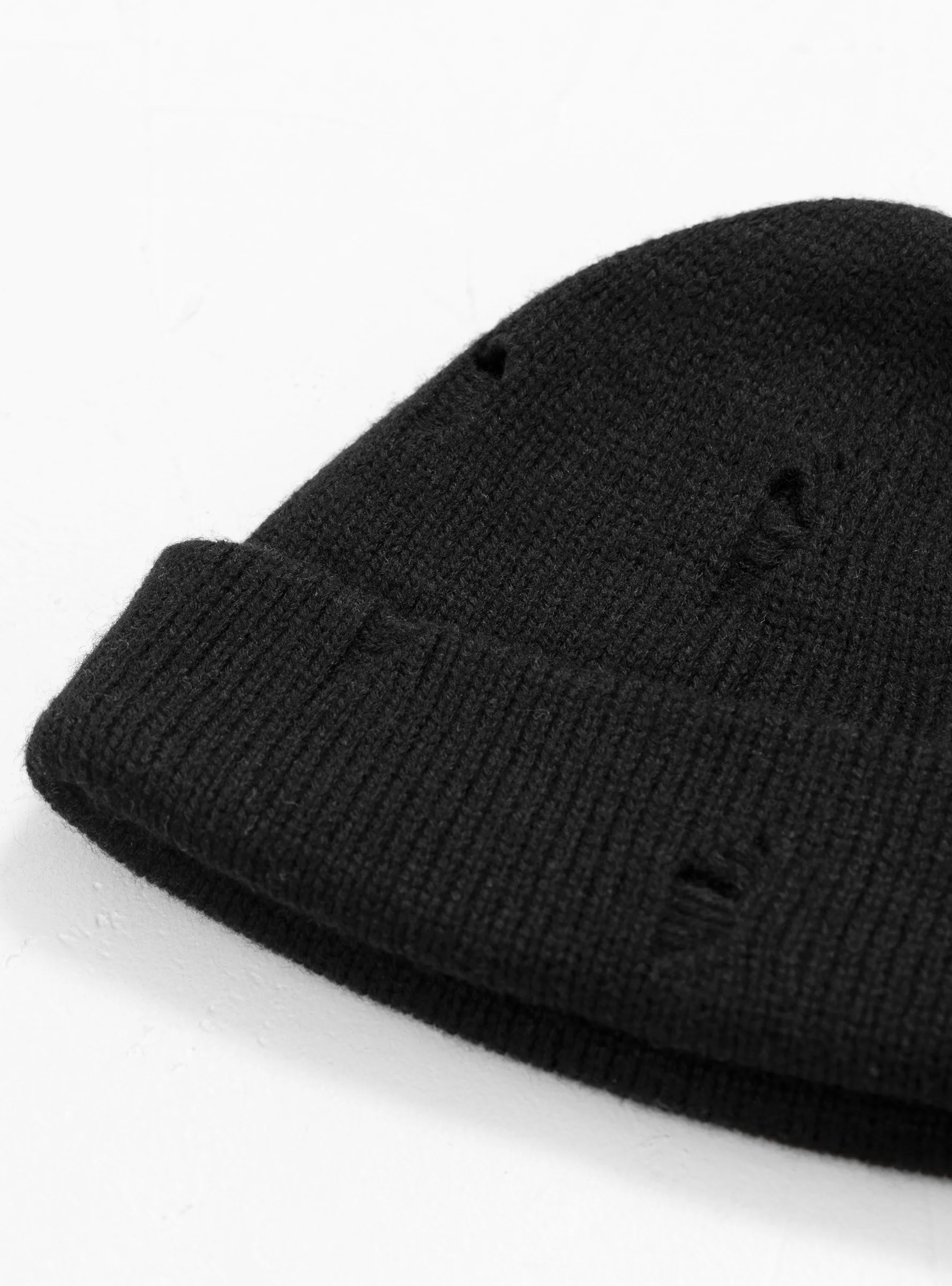 Broken Wool Beanie Black