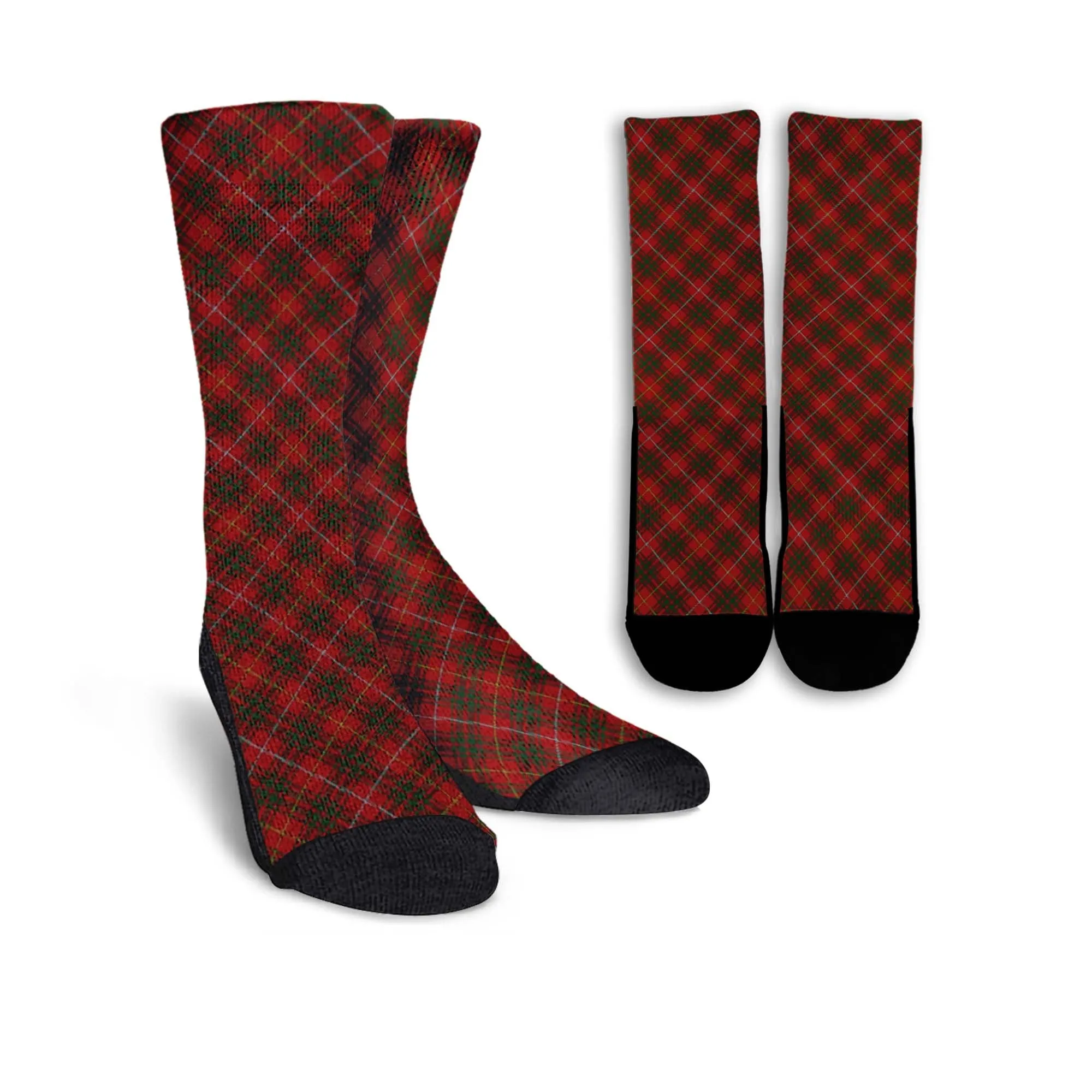 Bruce Tartan Crew Socks Cross Tartan Style