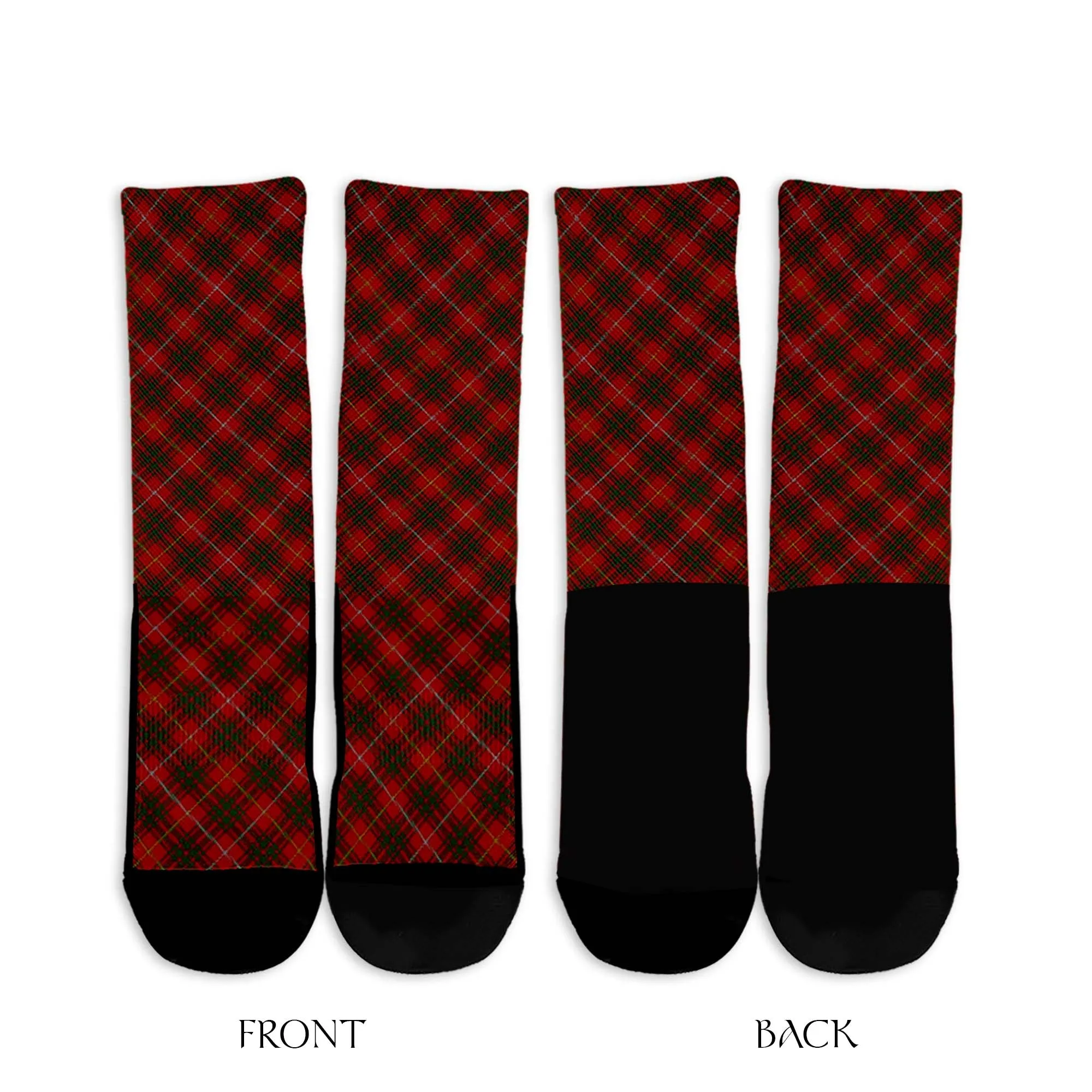 Bruce Tartan Crew Socks Cross Tartan Style