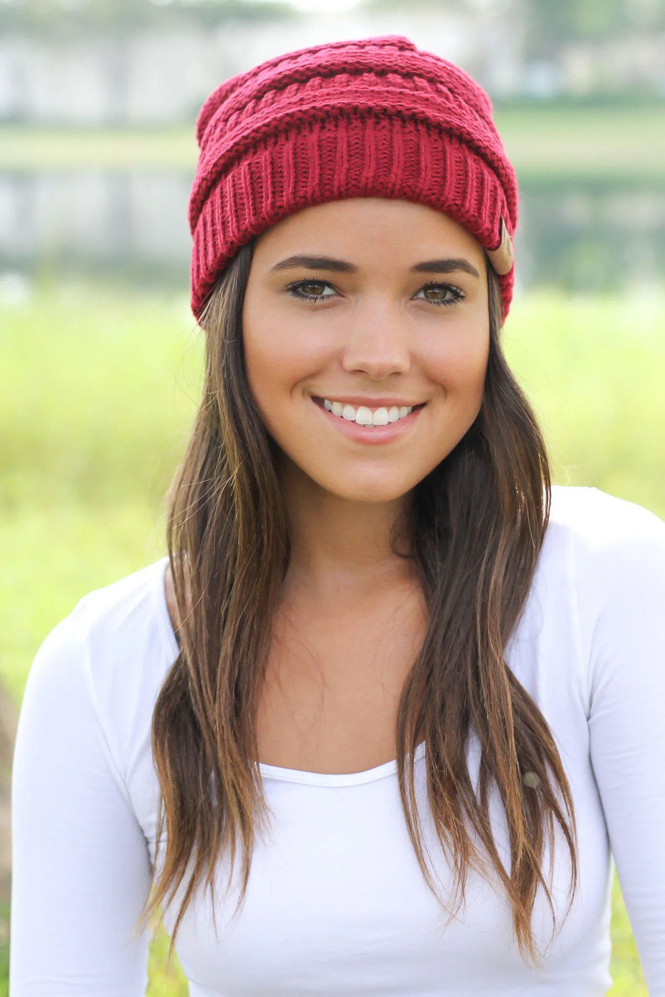 Burgundy Knit Beanie