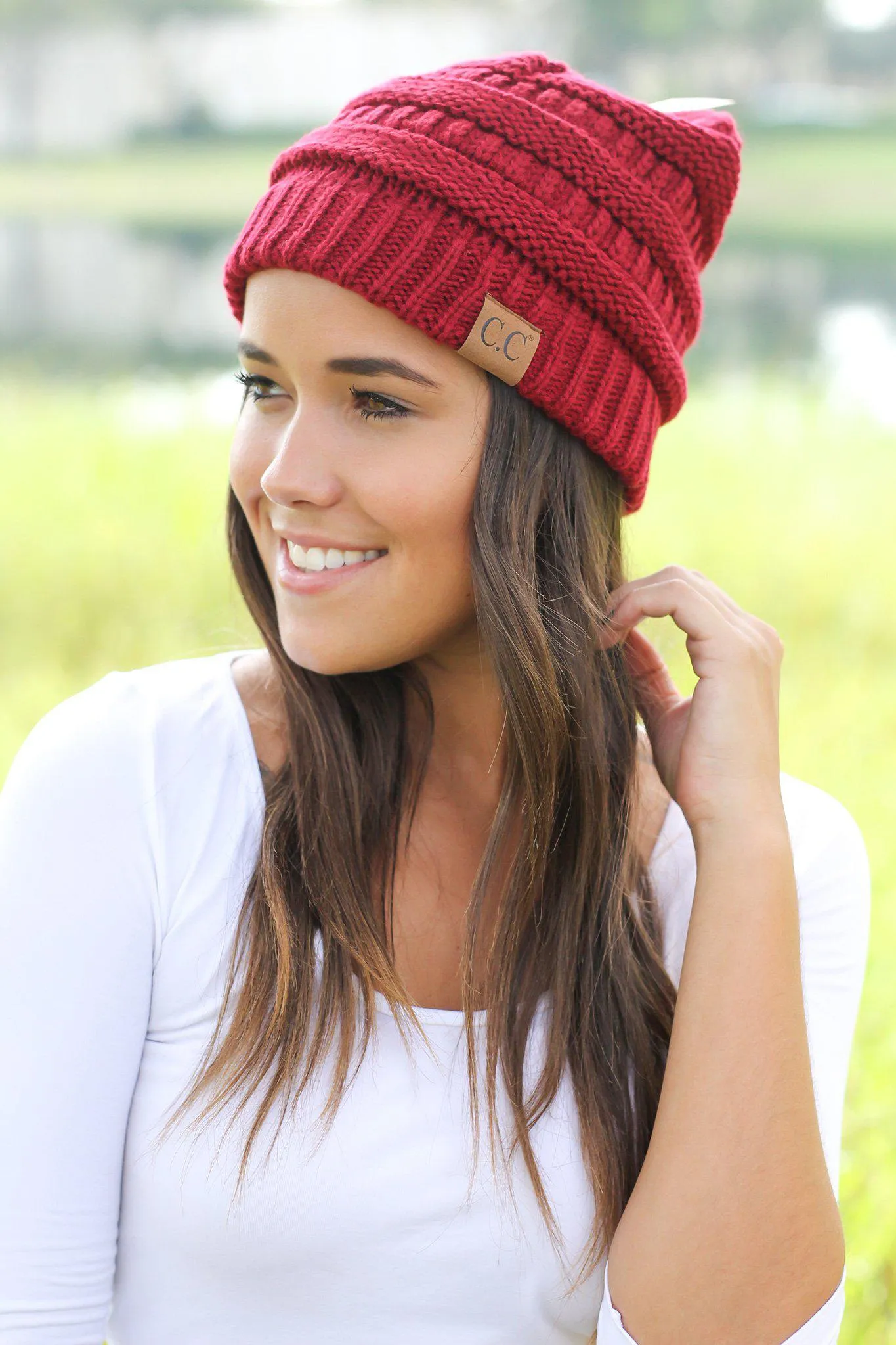 Burgundy Knit Beanie