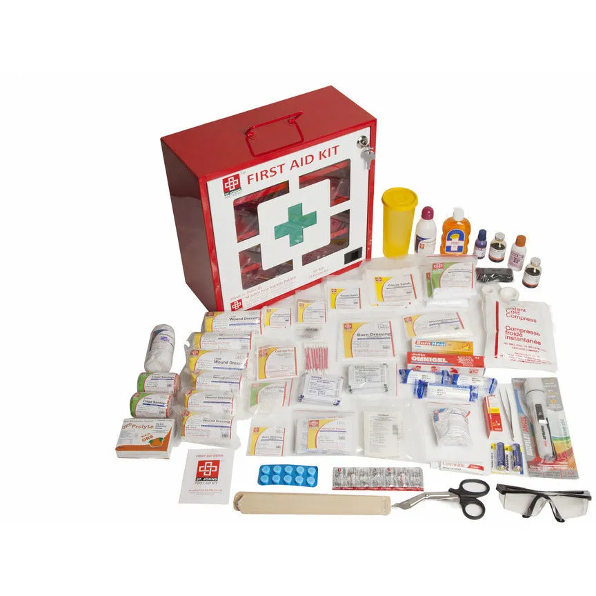 Burn Care First Aid Kit - Plastic Box Medium Handy - White - 44 Components - SJF BK - ST Johns First Aid Kit