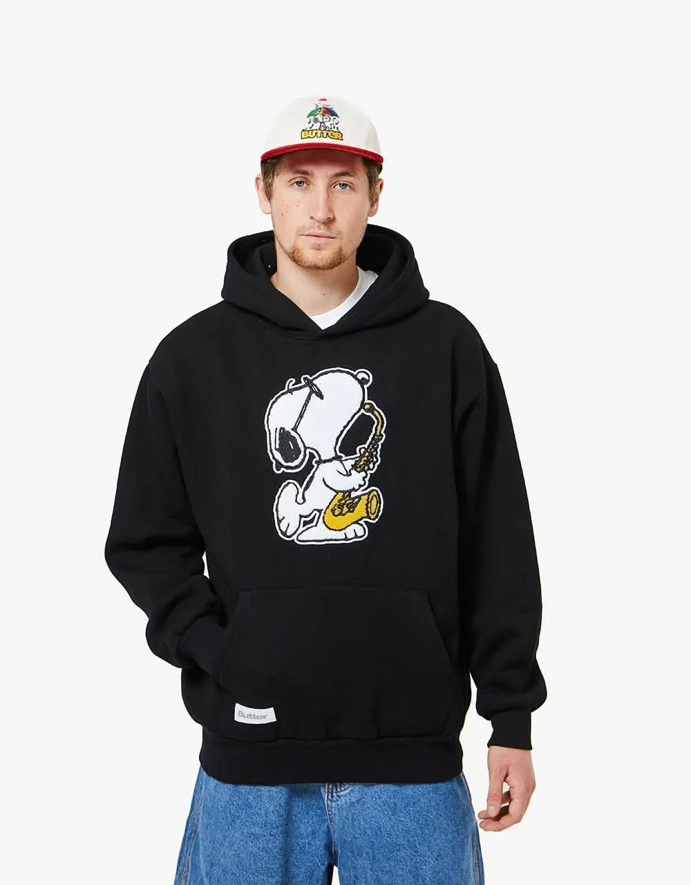 Butter Goods x Peanuts Jazz Chenille Applique Pullover Hoodie - Black