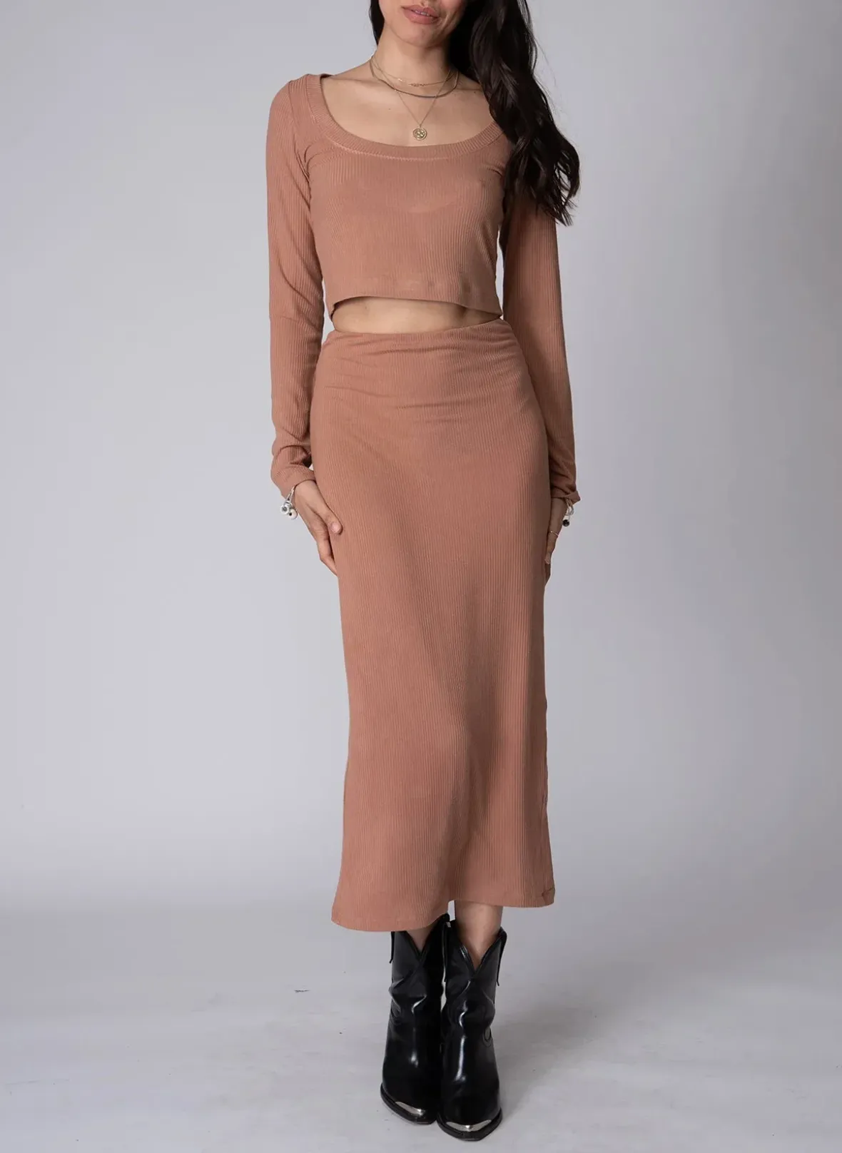 Camel Classic Rib Skirt