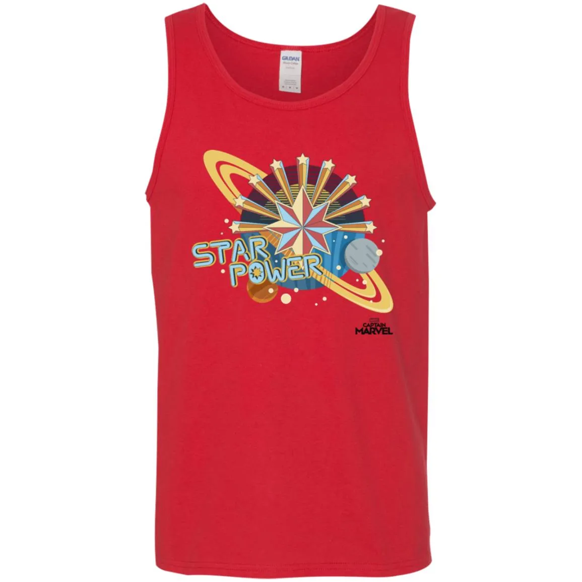 Captain Marvel Star Power Retro Style Men Cotton Tank